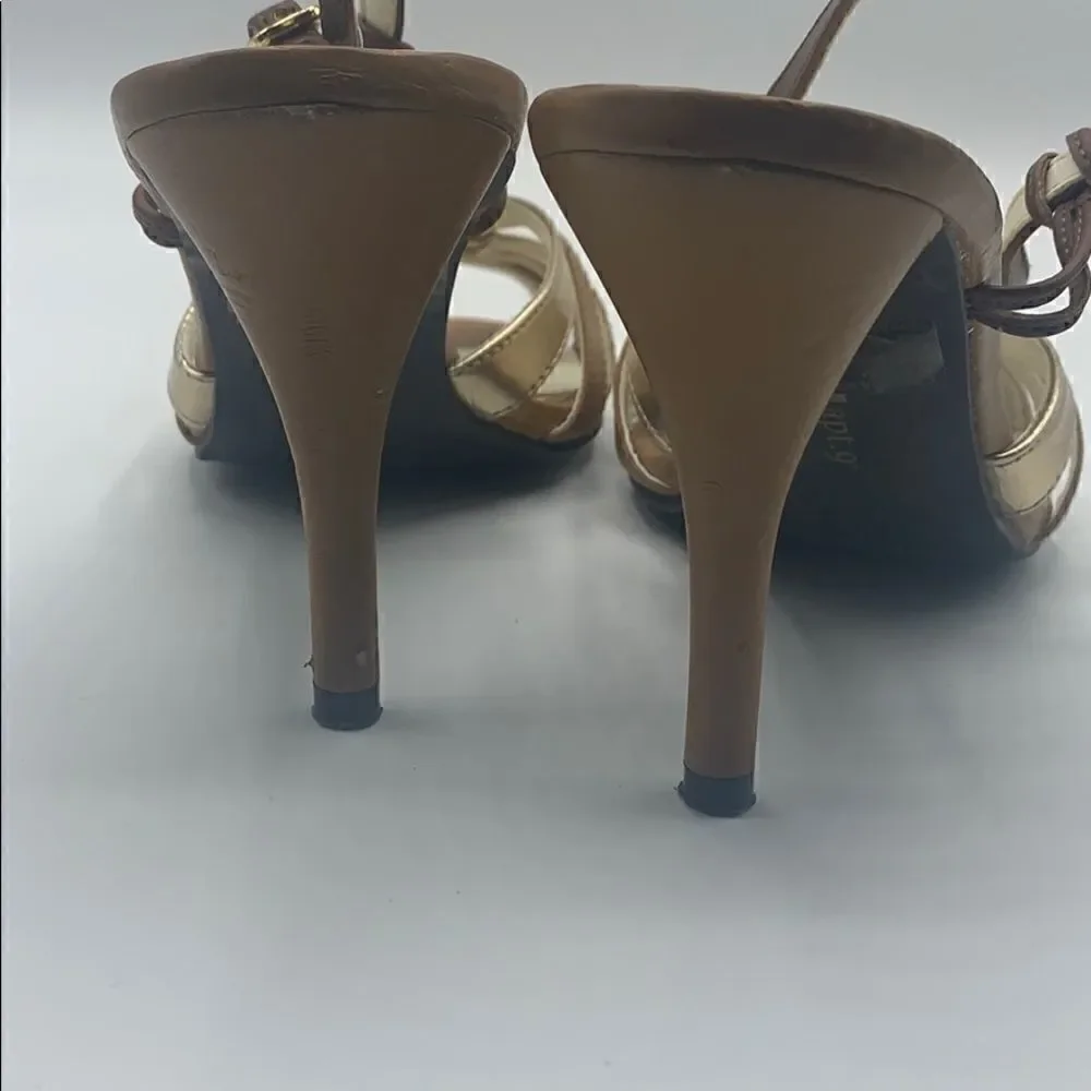 Apt. 9 gold and brown sandal heel size 8